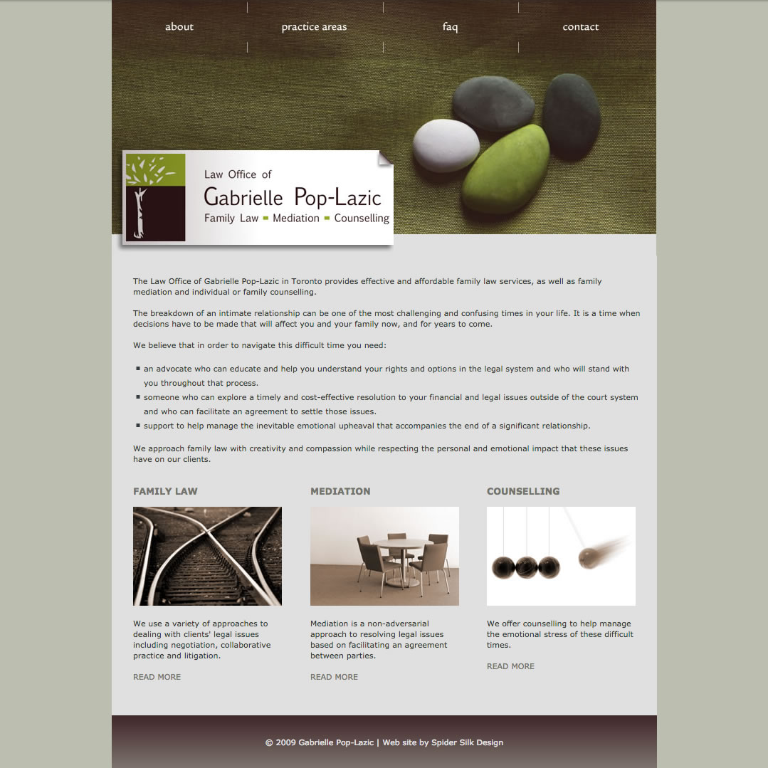 Gabrielle Pop-Lazic web site screenshot